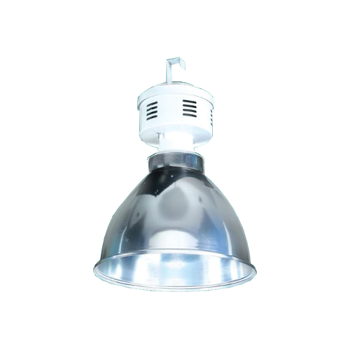 Luminária com alojamento branco e refletor em alumínio para facho aberto 