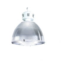 Luminária com alojamento em alumínio e refletor e difusor em acrílico prismático